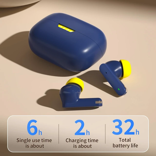 Alt view image 4 of 5 - NLFYV Wireless Bluetooth 6.0 Headphones with Active Noise Cancelling (ANC), 6-Mic ENC Clear Calls, 35 Hours Playtime, HiFi Stereo, in-Ear Headphones, for Home Office Travel Outdoor Sports - Blu