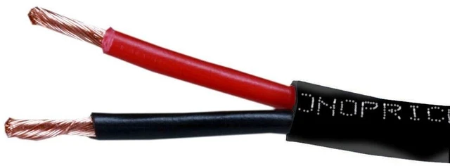 Main image of Monoprice Speaker Wire - CL2 Rated, 2-Conductor, 14AWG, PVC Jacket, 99.9% Oxygen-Free Pure Bare Copper, 50 Feet, Black