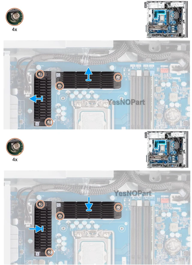 Alt view image 3 of 5 - YesNOPart VR Heat-Sink Module VRMVoltage-Regulator TT4CK 6R0F3 Replacement for Dell Pro Max Tower T2 FCT2250 EBT225 with 1500W PSU