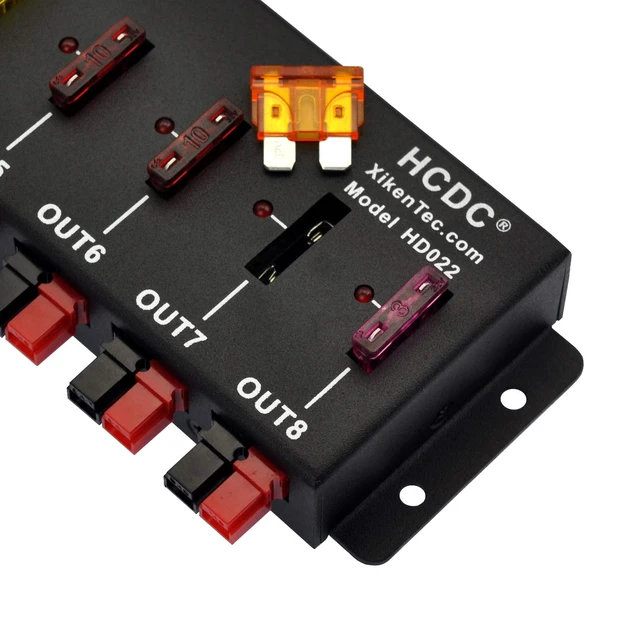 Alt view image 4 of 5 - HCDC 1 in 8 Out 40A Connector DC Power Splitter Distributor Source Strip Module