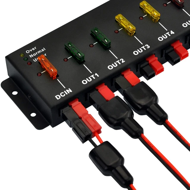 Alt view image 3 of 5 - HCDC 1 in 8 Out 40A Connector DC Power Splitter Distributor Source Strip Module