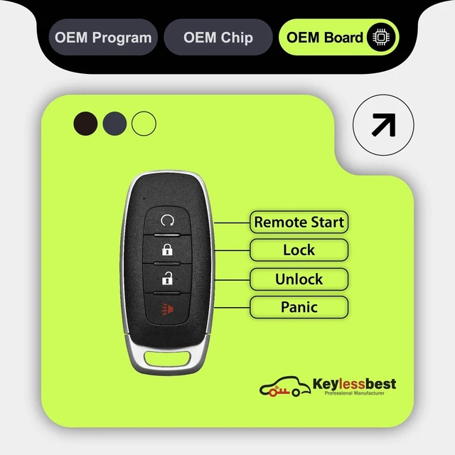 Alt view image 4 of 5 - 2 Keylessbest Replacement for 2022 2023 2024 2025 Nissan Kicks Rogue Pathfinder Key Fob Remote Control KR5TXPZ1 4 Buttons 434MHz
