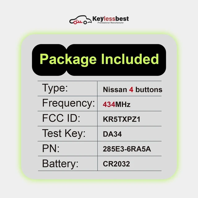 Alt view image 3 of 5 - 2 Keylessbest Replacement for 2022 2023 2024 2025 Nissan Kicks Rogue Pathfinder Key Fob Remote Control KR5TXPZ1 4 Buttons 434MHz