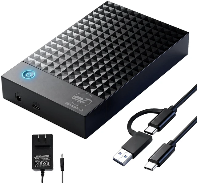 Main image of ModusTech 4TB Desktop External Hard Drive (NOT-Portable) Vault USB-C 3.1 (5Gbps) High-Speed HDD for PC, Mac, Laptop & Console, Mains-Powered Backup Storage, 2-Year Warranty