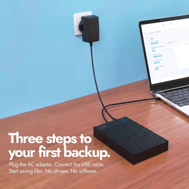 Alt view image 2 of 5 - ModusTech 4TB Desktop External Hard Drive (NOT-Portable) Vault USB-C 3.1 (5Gbps) High-Speed HDD for PC, Mac, Laptop & Console, Mains-Powered Backup Storage, 2-Year Warranty
