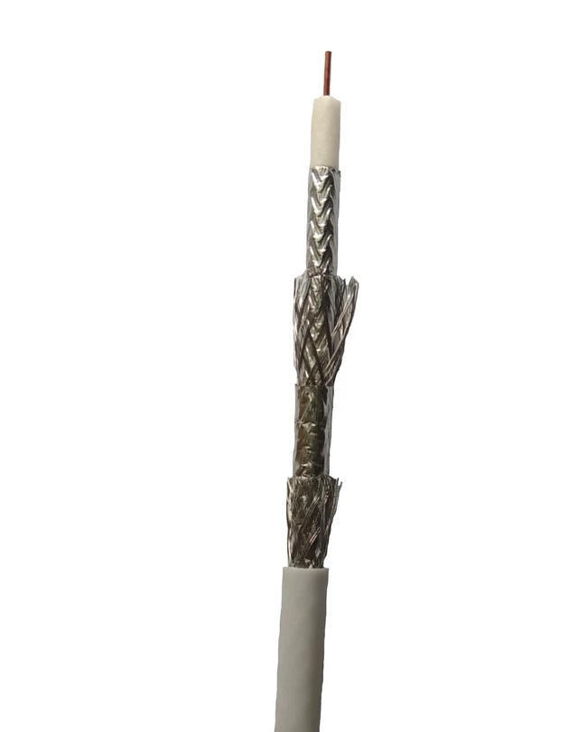 Alt view image 4 of 5 - ETL Riser rated coaxial cable RG6 Quad shield CCS conductor 500ft White