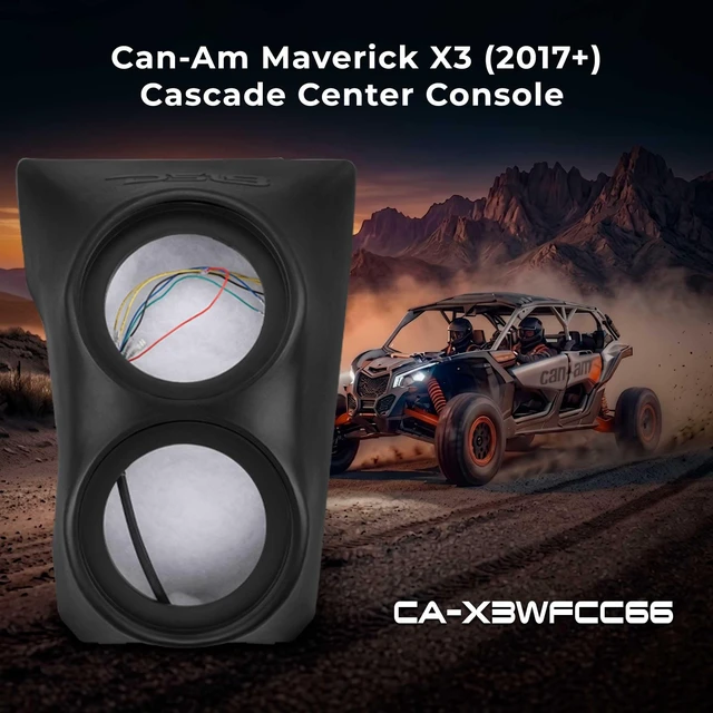 Alt view image 2 of 5 - DS18 Can-Am Maverick X3 Speaker Pod (2017+) Empty Waterfall Center Console Enclosure for (2) 6.5 Speakers, Sealed PE Box, IP65 Water-Resistant, UV Protected, OEM Fit Audio Upgrade