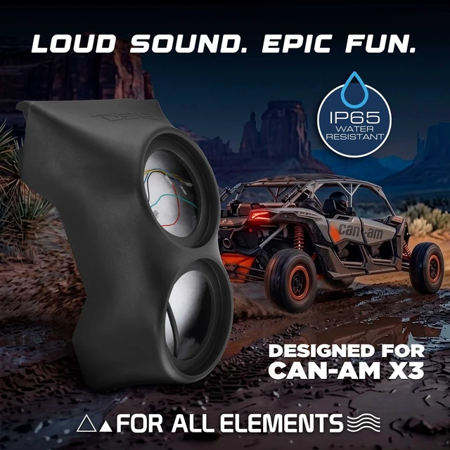 Alt view image 3 of 5 - DS18 Can-Am Maverick X3 Speaker Pod (2017+) Empty Waterfall Center Console Enclosure for (2) 6.5 Speakers, Sealed PE Box, IP65 Water-Resistant, UV Protected, OEM Fit Audio Upgrade