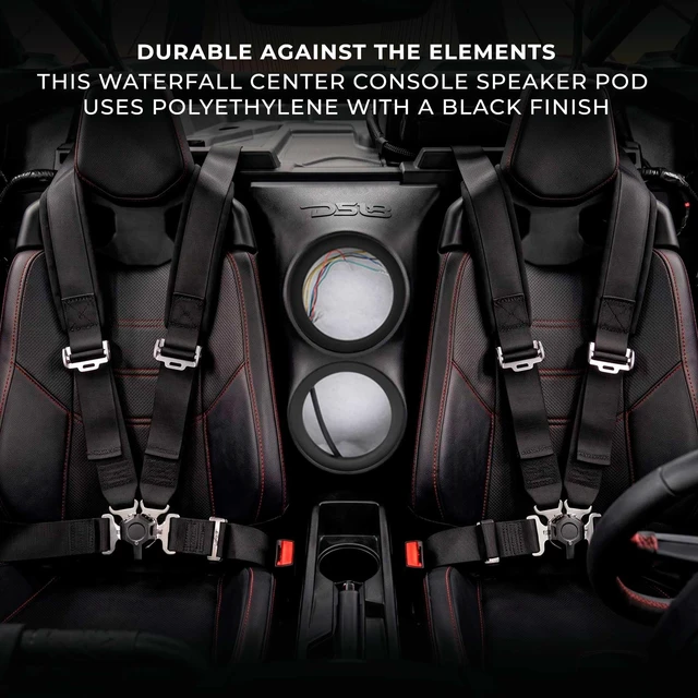 Alt view image 4 of 5 - DS18 Can-Am Maverick X3 Speaker Pod (2017+) Empty Waterfall Center Console Enclosure for (2) 6.5 Speakers, Sealed PE Box, IP65 Water-Resistant, UV Protected, OEM Fit Audio Upgrade