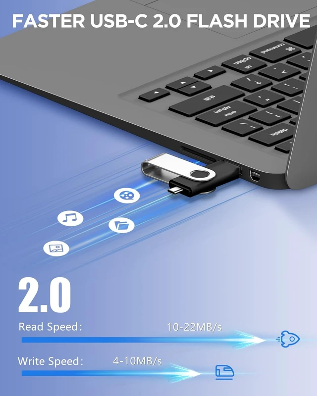 Alt view image 2 of 5 - 32GB USB-C Dual Flash Drive 10 Pack AGECASH 2-in-1 USB A+Type C Thumb Drive