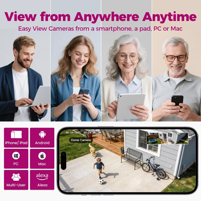 Alt view image 4 of 5 - XMARTO 2-Pack 6MP Tri-Lens WiFi Security Camera