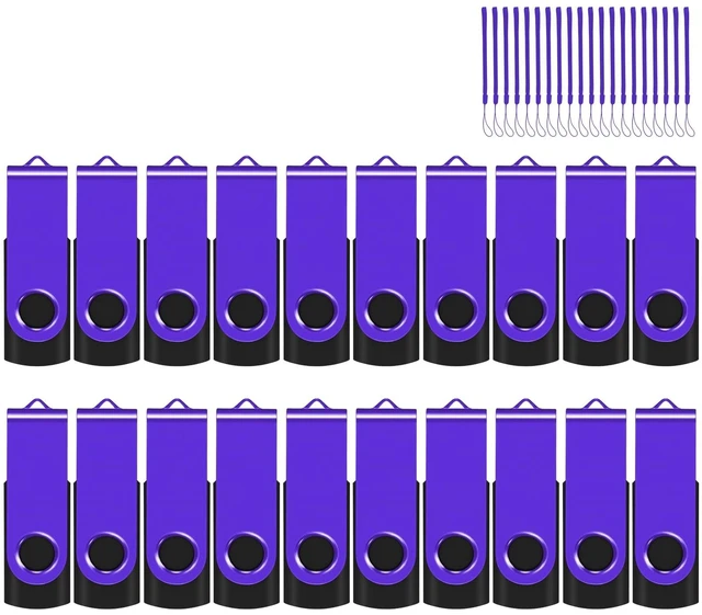 Main image of 16GB 20-Pack USB Flash Drives Bulk EASTBULL USB 2.0 Thumb Drive,Purple