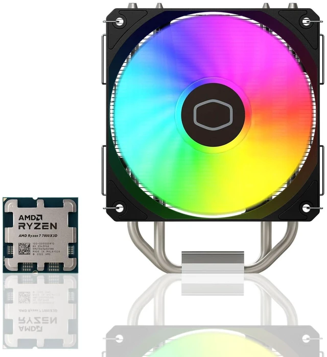Main image of AMD Ryzen 7 7800X3D AM5 Gaming CPU with C00LER MASTER Hyper Spectrum V3 150W 120mm PWM Air Cooler (4.2-5.0GHz, 8-Core, 16-Threaded Desktop Processor with 3D V-Cache Tech & 86W Peak Power Consumption