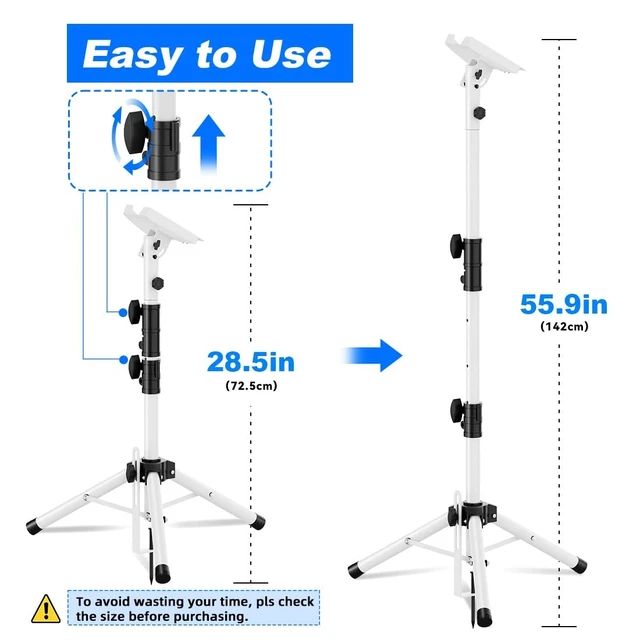Alt view image 2 of 5 - Starlink Tripod Mount Gen 3/4/4X Adjustable Height Portable Starlink Stand Stable Iron Connector for Outdoor Travel RV White