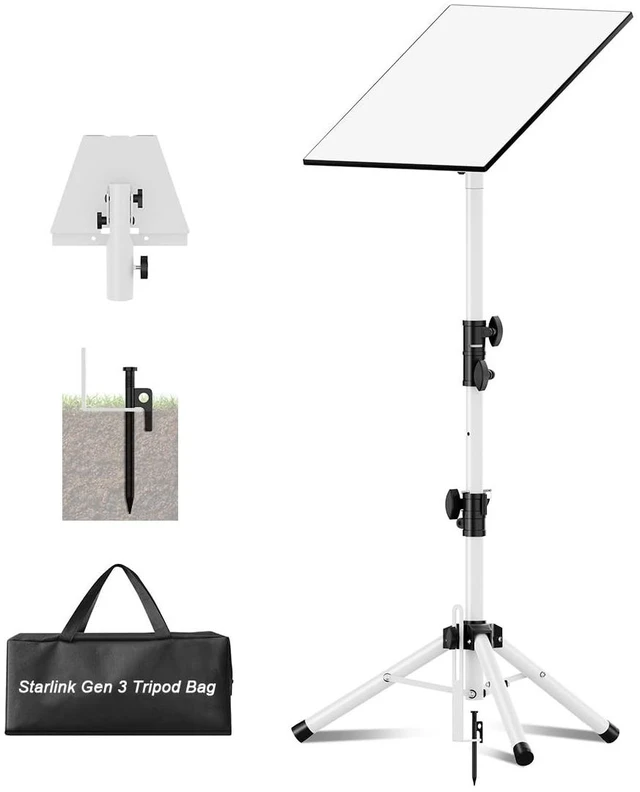 Main image of Starlink Tripod Mount Gen 3/4/4X Adjustable Height Portable Starlink Stand Stable Iron Connector for Outdoor Travel RV White
