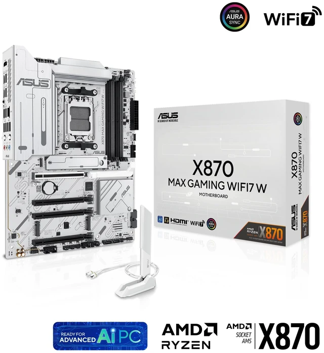 Alt view image 2 of 5 - ASUS X870 MAX Gaming WIFI7W Motherboard Socket AMD AM5