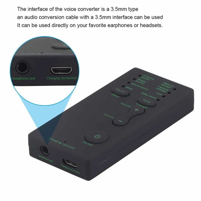 Alt view image 4 of 5 - Mini Voice Changer Device, Portable Sound Card Broadcast Device Suitable for Mobile Phone Computer Laptop - 3-4 Hours Full