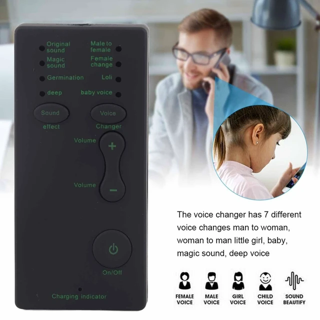 Alt view image 3 of 5 - Mini Voice Changer Device, Portable Sound Card Broadcast Device Suitable for Mobile Phone Computer Laptop - 3-4 Hours Full