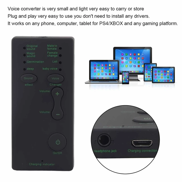 Alt view image 5 of 5 - Mini Voice Changer Device, Portable Sound Card Broadcast Device Suitable for Mobile Phone Computer Laptop - 3-4 Hours Full