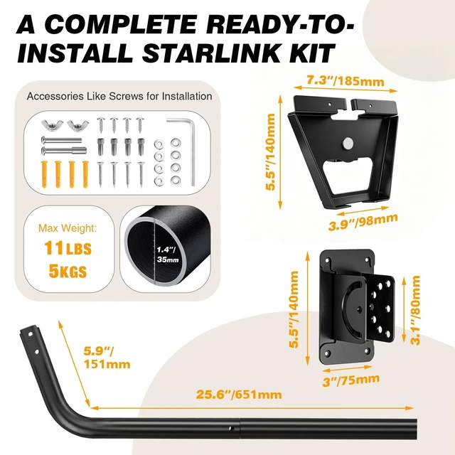 Alt view image 4 of 5 - Standard 4/4X Mount for Starlink, Fits for Starlink Standard Gen 3/V3