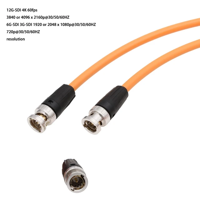 Alt view image 3 of 5 - HangTon 12G 4K 30/50/60p SDI Video Cable BNC to BNC for Sony CineAlta Hollyland Mars 4K Wireless Transmitter Receiver Vaxis Canon Blackmagic Camera Monitor 2M