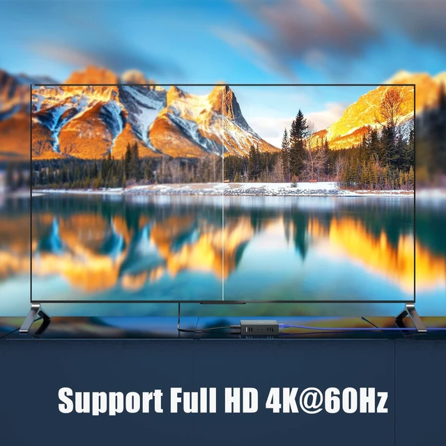 Alt view image 4 of 5 - 4K@60Hz HDMI KVM USB Extender Over Cat6 Cat7 196ft, HDMI Over Ethernet Extender with Loop Out, POC Single Power, EDID, Transmitter Receiver for DVR NVR Keyboard Mouse Monitor
