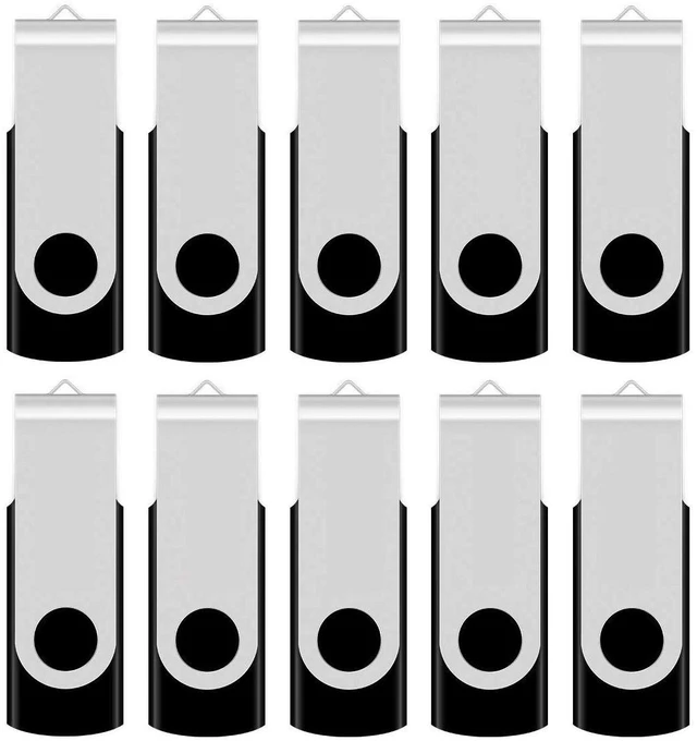 Main image of Aiibe 2GB Flash Drive 10 Pack Bulk 2G USB Flash Drive Thumb Drives USB 2.0 Memory Stick Data Storage Jump Drives (2GB, 10 Pack, Black)