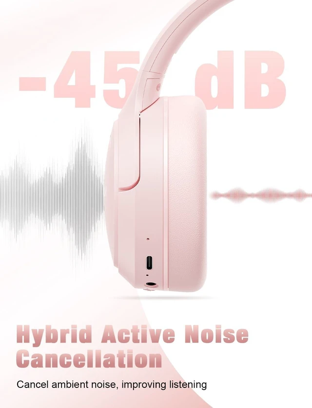 Alt view image 2 of 5 - RUNOLIM Active Noise Cancelling Headphones, Wireless Bluetooth Over Ear