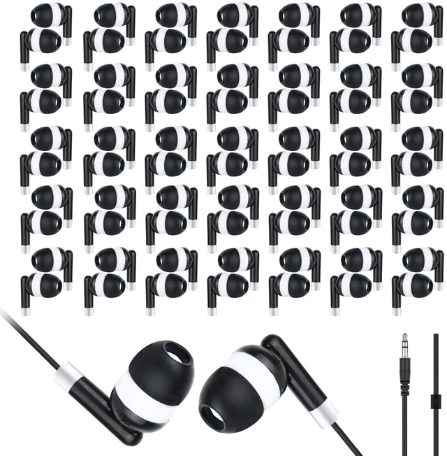 Main image of CNSZSLZ Classroom Earbuds Bulk for Kids, Wired 3.5mm Jack 200 Pack