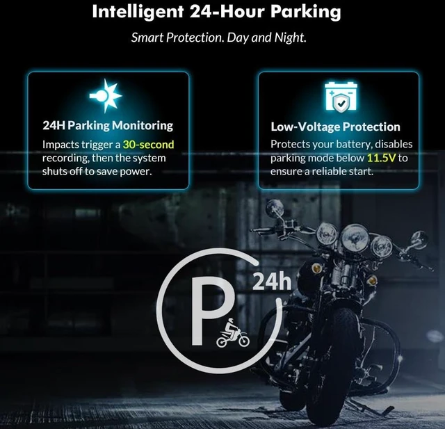 Alt view image 5 of 5 - 2K Dual Channel Motorcycle Dash Cam with 5GHz WiFi, GPS Track & 2.4G Remote