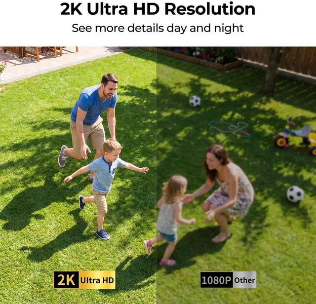 Alt view image 3 of 5 - JESIOO 2K Wireless Security Cameras Solar Powered Outdoor Cameras