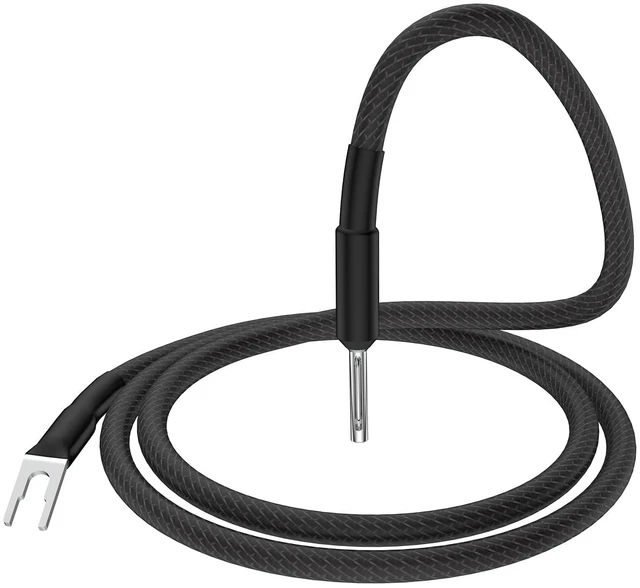 Main image of Viborg 3.3FT Pure Silver Phonograph Turntable Ground Wires Shielded Cable for Magnetic Vintage Record Players (Banana to Spade Terminal)