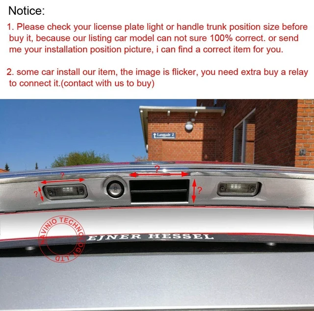 Alt view image 4 of 5 - 170 Degree Rear View Parking Camera Car Trunk Handle Backup Camera Replacement for VW Bora Variant Golf IV 4 MK4 Touareg 7LA Passat B5 3B6 Porsche Cayenne 9PA 955