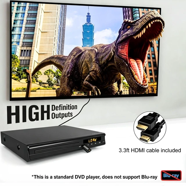 Alt view image 2 of 5 - DVD Player with HDMI AV Output, All Region Free CD DVD Players for TV