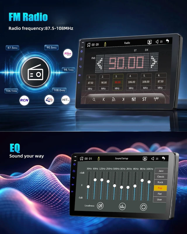 Alt view image 5 of 5 - Car Stereo for Hyundai IX35 2010-2015 10.1" IPS Touchscreen Car Radio with Wireless Carplay/Android Auto Mirror Link Bluetooth EQ FM Radio Backup Camera SWC