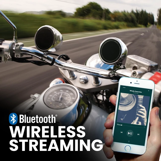 Alt view image 5 of 5 - BOSS Audio Systems MC520B 3 Inch Motorcycle Speakers and Amplifier Stereo Sound System - Bluetooth, Weatherproof Full Range Speakers, 2 Channel Amplifier, Wireless Remote, Use With ATV UTV