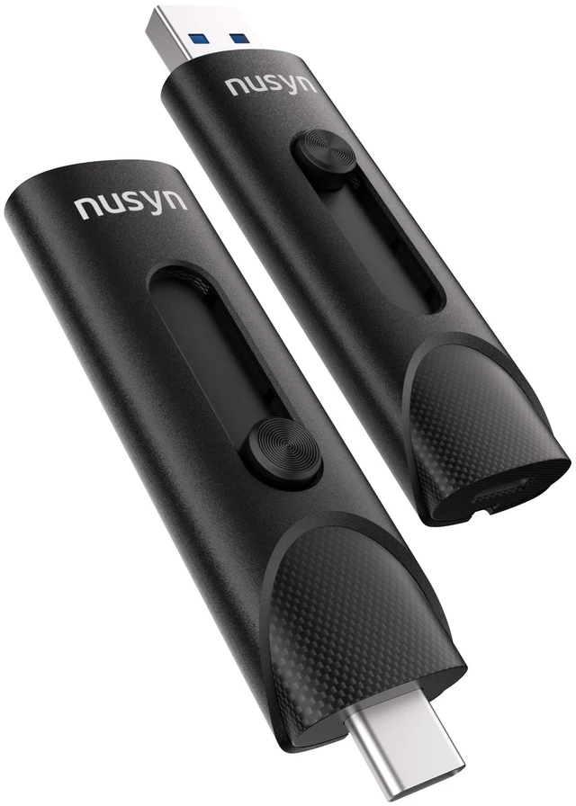 Main image of nusyn 512GB External SSD/USB Drive - Up to 1050MB/s, 2-in-1 USB-C + USB-A, USB 3.2 Gen2, Portable Solid State Drive for iPhone, Android Phones/Tablets, PS4, Windows & Mac