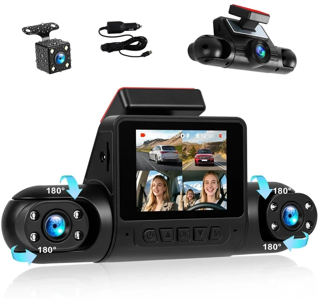 Main image of 4 Channel Dash Cam 360 View Front Rear Left Right Inside 1080P Dash Camera for Cars with Reverse Assistance Loop Recording Exposure Compensation Easy Installation