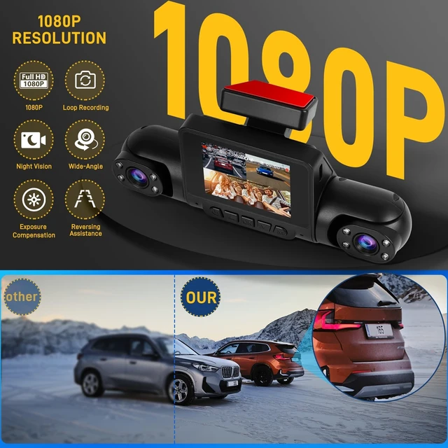 Alt view image 2 of 5 - 4 Channel Dash Cam 360 View Front Rear Left Right Inside 1080P Dash Camera for Cars with Reverse Assistance Loop Recording Exposure Compensation Easy Installation
