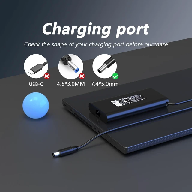 Alt view image 3 of 5 - OSISZI 240W Laptop Charger 7.4mm Fit for Dell Alienware/Aurora/Precision