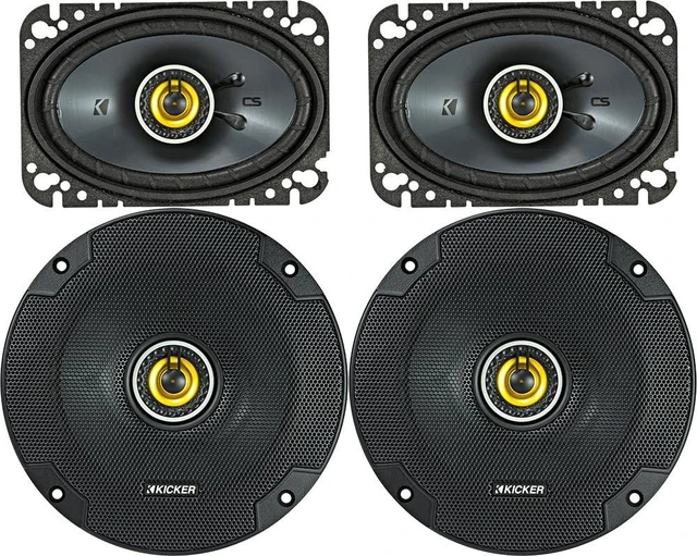 Main image of KICKER Speaker Package of 2 Items: CS Series Two 6.5" Coaxial Speakers 4-Ohm & Two 4"x6" Coaxial Speakers 4-Ohm - 1x 46CSC654, 1x 46CSC464