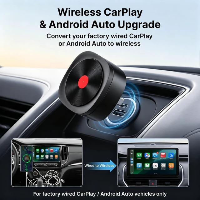 Alt view image 3 of 5 - Zoltriq Wireless CarPlay Adapter for iPhone, DIY Decorative Cover