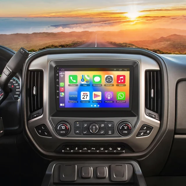 Main image of 10.2 Inch QLED Carplay Screen for Chevrolet Silverado & GMC Sierra 2014-2018(Without Bo-se System),Android 13 Silverado Radio Stereo Support Wireless Carplay &Android Auto,Bluetooth&GPS,2+64GB