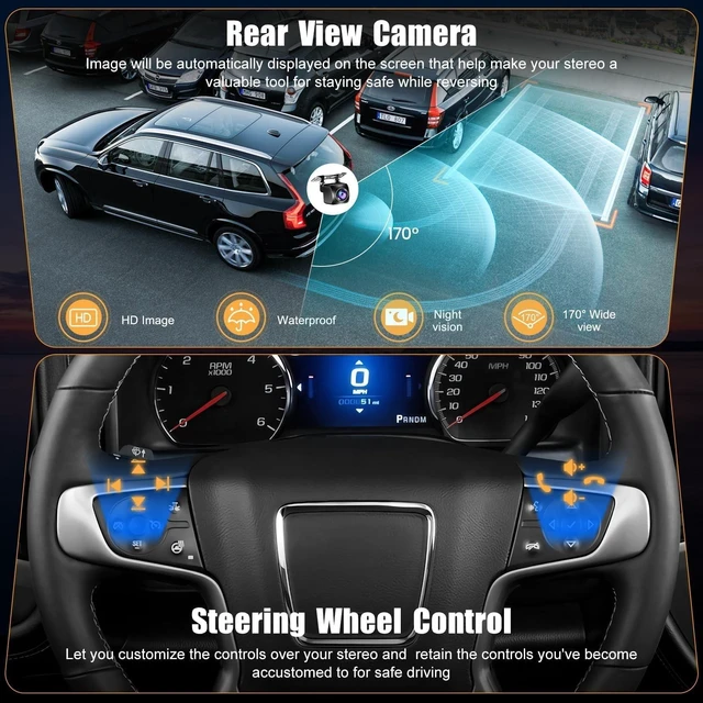 Alt view image 5 of 5 - 10.2 Inch QLED Carplay Screen for Chevrolet Silverado & GMC Sierra 2014-2018(Without Bo-se System),Android 13 Silverado Radio Stereo Support Wireless Carplay &Android Auto,Bluetooth&GPS,2+64GB