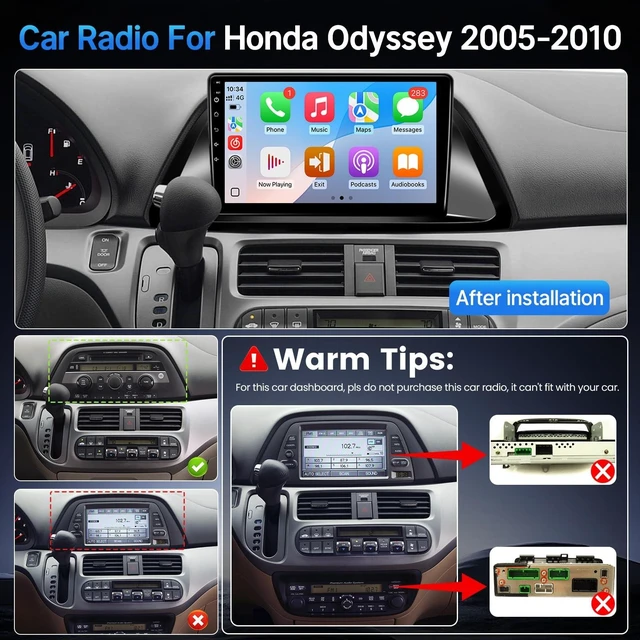 Alt view image 2 of 5 - KuTaiTai Linux Car Radio for Honda Odyssey 2005-2010 Carplay Android Auto