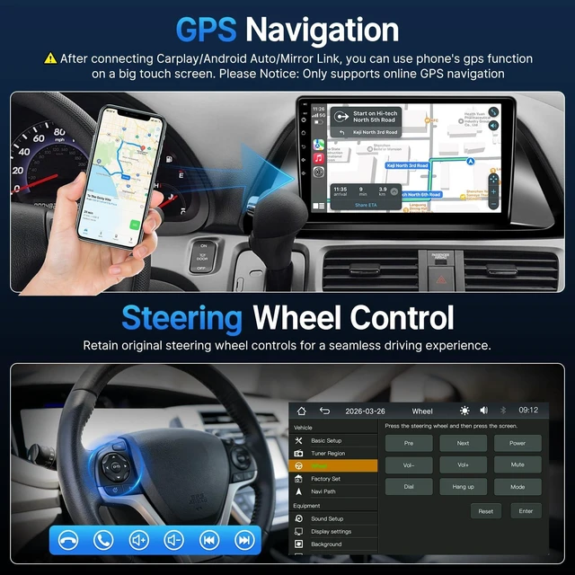 Alt view image 5 of 5 - KuTaiTai Linux Car Radio for Honda Odyssey 2005-2010 Carplay Android Auto