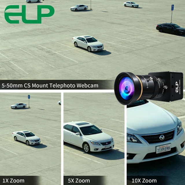 Alt view image 2 of 5 - ELP High Speed Global Shutter USB3.0 Zoom Camera, 720P/200fps, 1200P/120fps, USB3.0/2.0 Manual Focus Lightburn Cameras for Windows, Linux, Mac, Pi, Fast Frame 5-50mm 10X Zoom AR0234 Webcam for PC