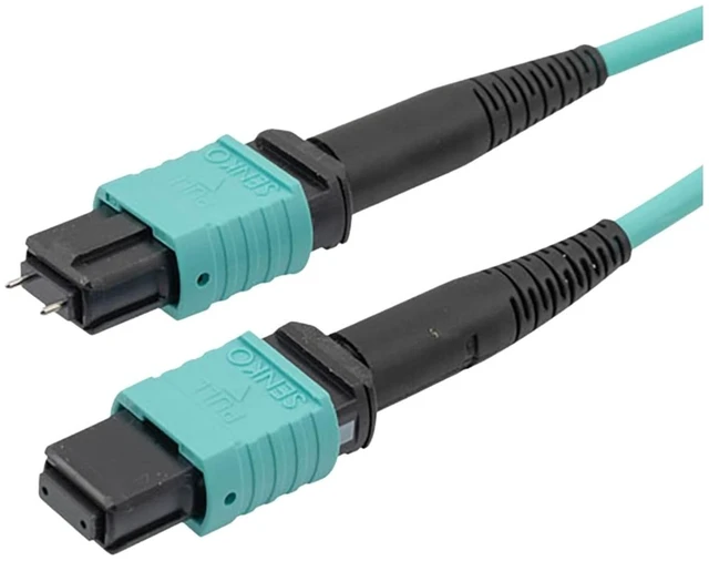 Main image of Simply45 SCP Male to Female EasyFiber Patch Cable, 15ft/4.5m, Aqua