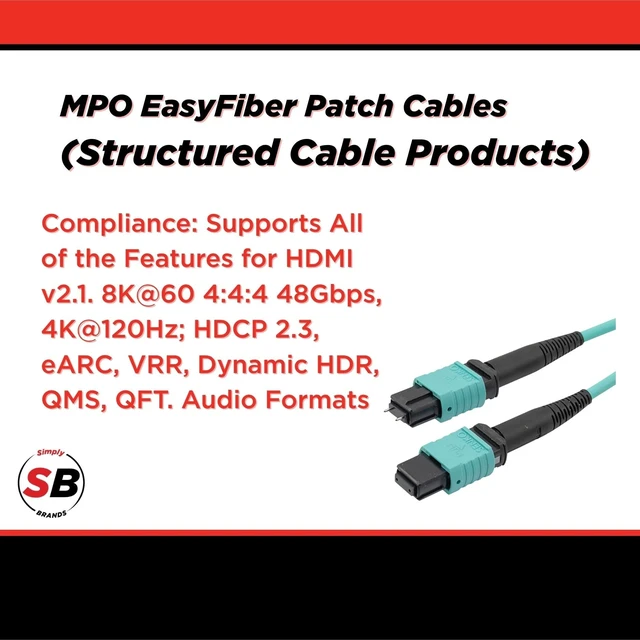 Alt view image 4 of 5 - Simply45 SCP Male to Female EasyFiber Patch Cable, 15ft/4.5m, Aqua