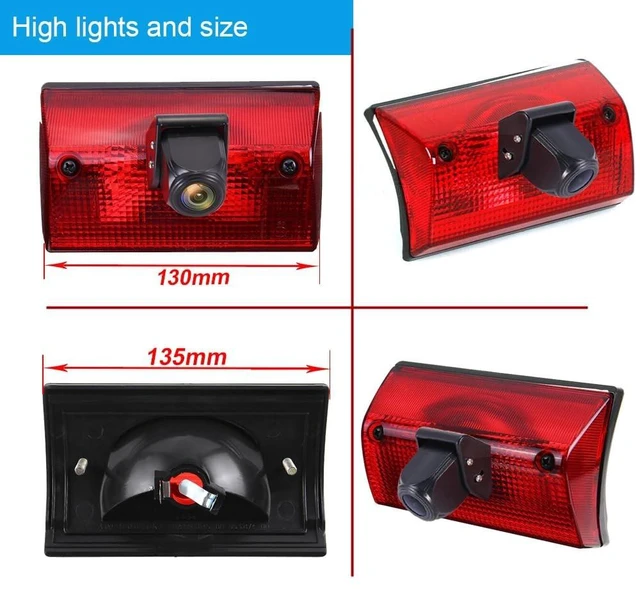 Alt view image 5 of 5 - 18mm HD Night Vision Car Third Roof Top Mount Brake Light 3 Rear View Camera Parking Safety Assistant, for Benz Sprinter W901 W902 W903 W904 1996-2006 (with 4.3-inch Rearview Mirror)
